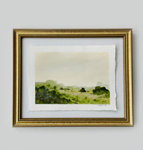 Load image into Gallery viewer, Greener Pastures - Original 8&quot; x 6&quot; on handmade deckled edge paper (free shipping included)