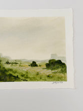 Load image into Gallery viewer, Greener Pastures - Original 8&quot; x 6&quot; on handmade deckled edge paper (free shipping included)