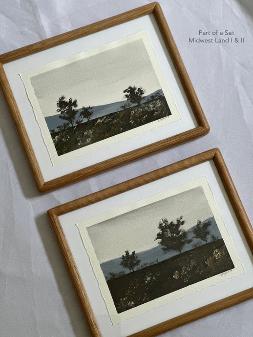 Set of 2 Framed Originals Midwest Land I & II (free shipping included)